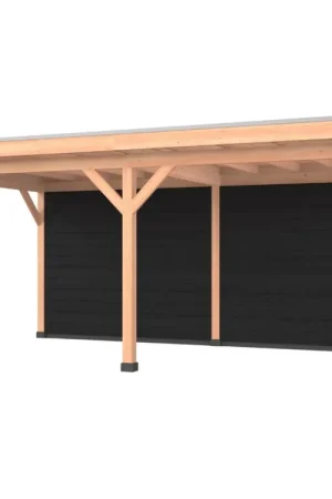Beperkt Aanbod Douglas overkapping, 600 x 300, met achterwand, Westwood Comfort Zwart